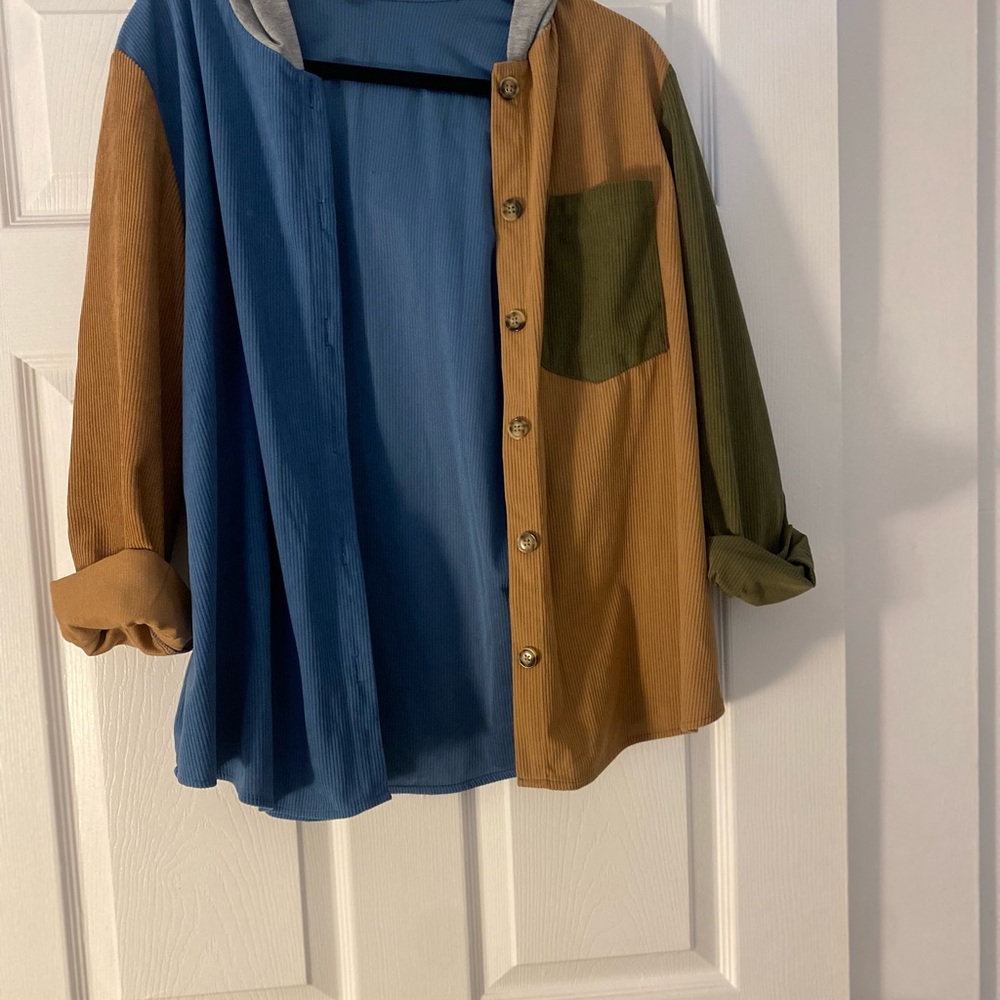 Colorblock Button-Up Shirt